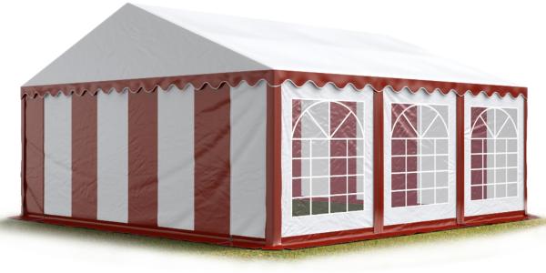 TOOLPORT Party-Zelt Festzelt 4x6 m Garten-Pavillon -Zelt PVC Plane 700 N in rot-weiß Wasserdicht