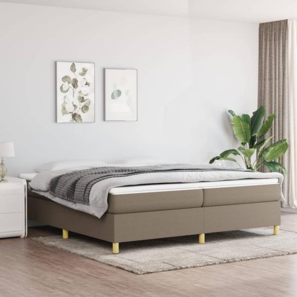 vidaXL Boxspringbett mit Matratze Taupe 200x200 cm Stoff, Härtegrad: H2 [3144550]