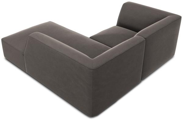 Micadoni 3-Sitzer Samtstoff Modular Ecke rechts Sofa Ruby | Bezug Dark Grey | Beinfarbe Black Plastic Bild 4