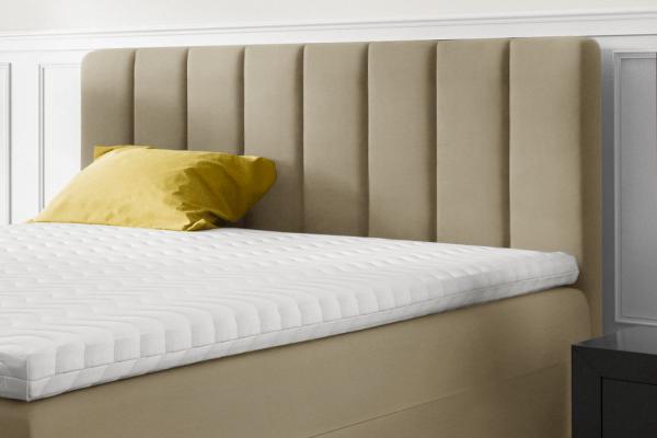 Stylefy 'Arcelia' Boxspringbett, Velours Jasmine Creme 200 x 200 cm Bild 3