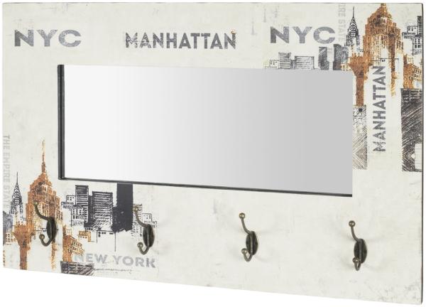 Wandgarderobe >Manhattan< in vintage aus MDF - 80x52x10cm (BxHxT)