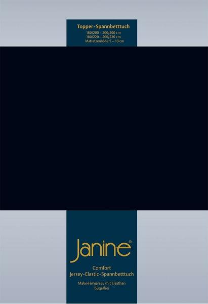 Janine Design 'Elastic Jersey' Topper Spannbetttuch, Baumwolle / Elasthan schwarz, 200 x 200 cm