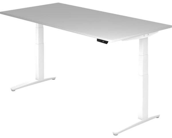 'XBHM2E' Sitz-Steh-Schreibtisch elektrisch 200x100cm Grau/Weiß