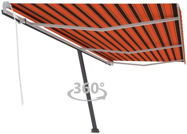 vidaXL Standmarkise Manuell Einziehbar 600x300 cm Orange/Braun