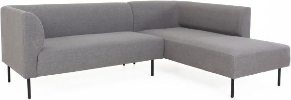 byLIVING Kadri Sofa/Webstoff grau/Beine Metall schwarz/Taschenfederkern im Sitz, 234 x 169, H 75 cm