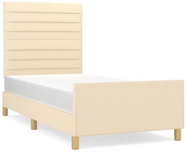 vidaXL Polsterbett mit Kopfteil Stoff Creme 80 x 200 cm