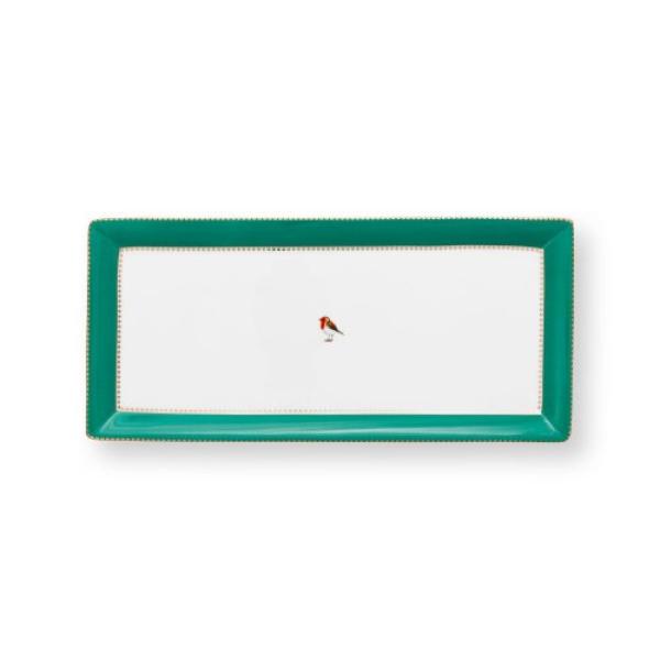 Pip Studio Kuchenplatte Love Birds Rechteckig Emerald (33,3x15,5cm) 51. 018. 156