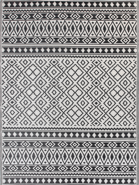 Outdoor Teppich schwarz 180 x 240 cm geometrisches Muster NARLI