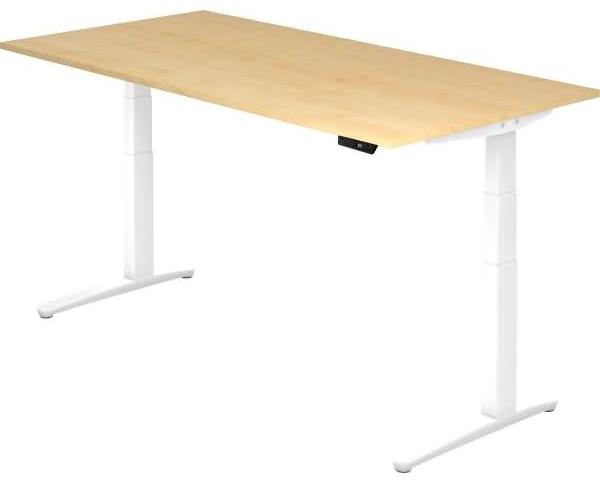 'XBHM2E' Sitz-Steh-Schreibtisch elektrisch 200x100cm Ahorn Weiß
