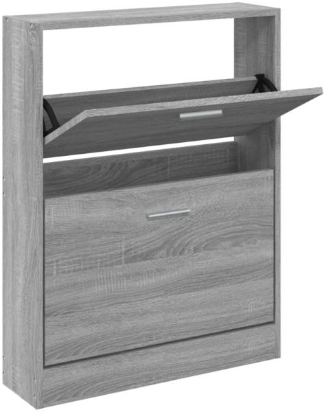 Schuhschrank Grau Sonoma 59x17x81 cm Holzwerkstoff