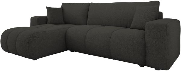 Mirjan24 'Furyn' Ecksofa mit Bettkasten und Schlaffunktion, L-Form, schwarz, 244 x 145 x 82 cm