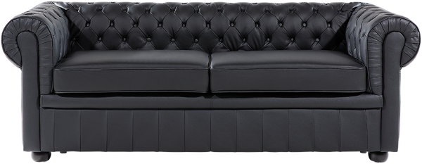 Sofa Leder schwarz CHESTERFIELD