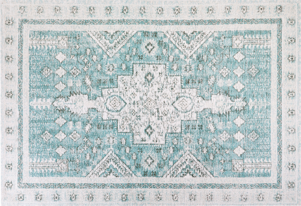 Teppich Baumwolle mintgrün 160 x 230 cm orientalisches Muster Kurzflor FULLA