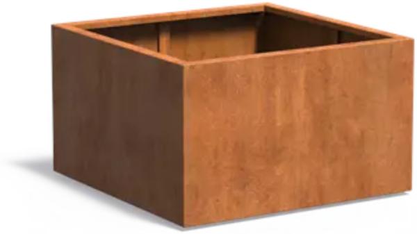 Adezz Pflanzgefäß Carrez Standard Quadrat aus Corten-Stahl Pflanzkübel Größe 100x100x60 cm