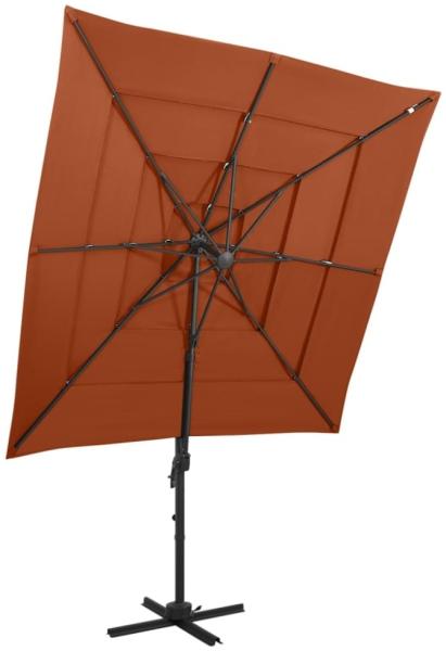 Sonnenschirm mit Aluminium-Mast 4-lagig Terrakotta 250x250cm