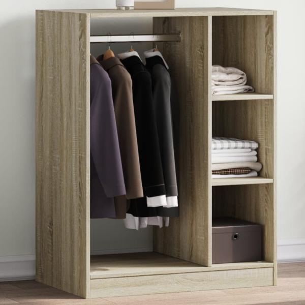 vidaXL Kleiderschrank Schwarz 77x48x102 cm Holzwerkstoff