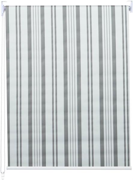 Rollo HWC-D52, Fensterrollo Seitenzugrollo Jalousie, 110x230cm Sonnenschutz Verdunkelung blickdicht ~ grau/weiß