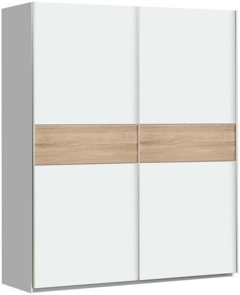 Schwebetürenschrank Wibold 7 weiß Sonoma Eiche 150x191x61 cm