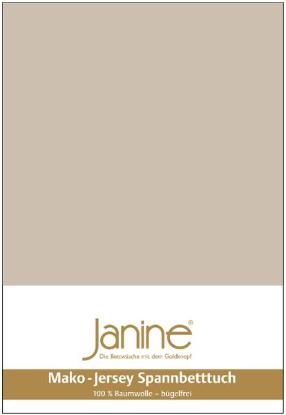 Janine Mako Jersey Spannbetttuch Bettlaken 90 x 190 cm - 100 x 200 cm OVP 5007 19 naturell