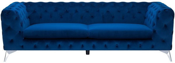 3-Sitzer Sofa Samtstoff dunkelblau SOTRA