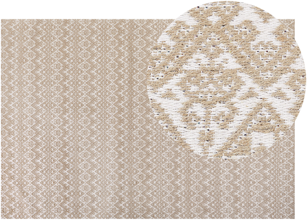 Teppich Jute beige 160 x 230 cm geometrisches Muster Kurzflor ATIMA