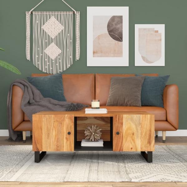 vidaXL Couchtisch 100x54x40 cm Massivholz Akazie & Holzwerkstoff