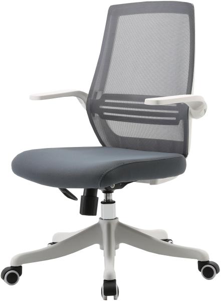 SIHOO Moderner ergonomischer Bürostuhl, Schreibtischstuhl, atmungsaktiv, Taillenstütze, anhebbare Armlehne ~ grau