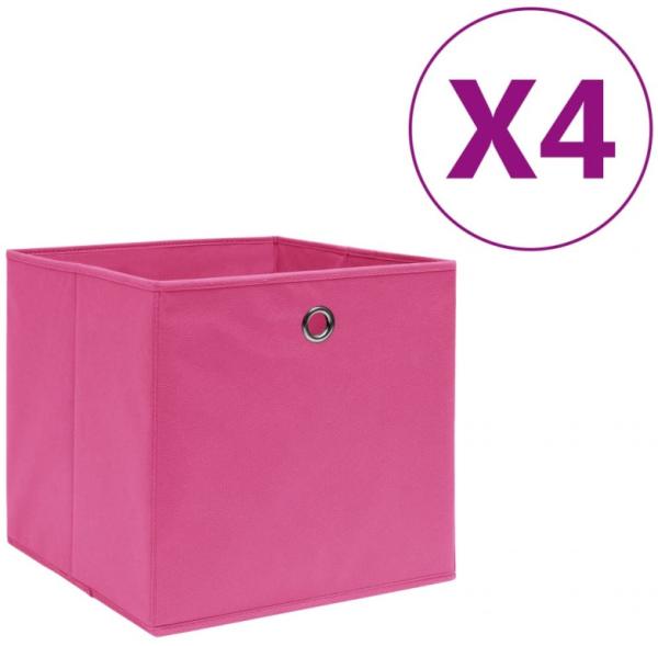 Aufbewahrungsboxen 4 Stk. Vliesstoff 28x28x28 cm Rosa