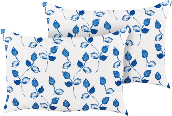 Gartenkissen Blättermotiv weiß blau 40 x 60 cm 2er Set TORBORA