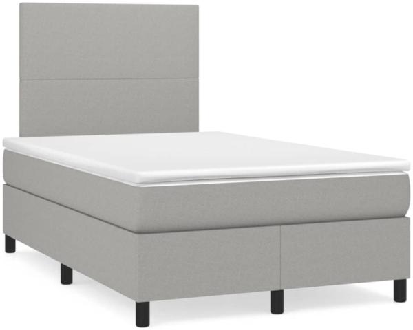 vidaXL Boxspringbett mit Matratze Hellgrau 120x190 cm Stoff