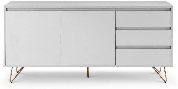 Sideboard MDF/Metall Weiß 150x40x70 cm