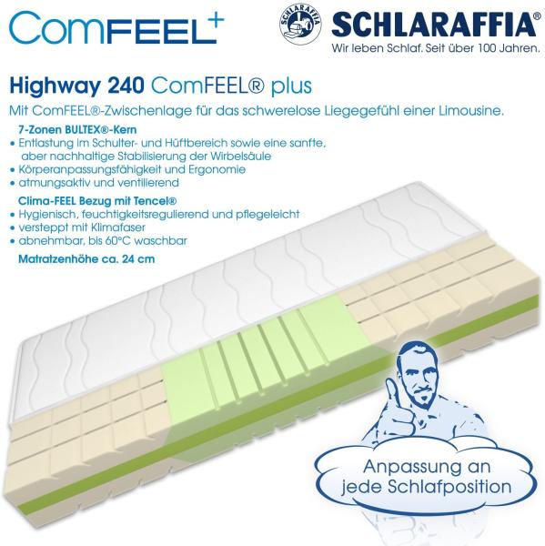 Schlaraffia 'Highway 240 ComFEEL' 7-Zonen Kaltschaum-Matratze H3, 140 x 200 cm
