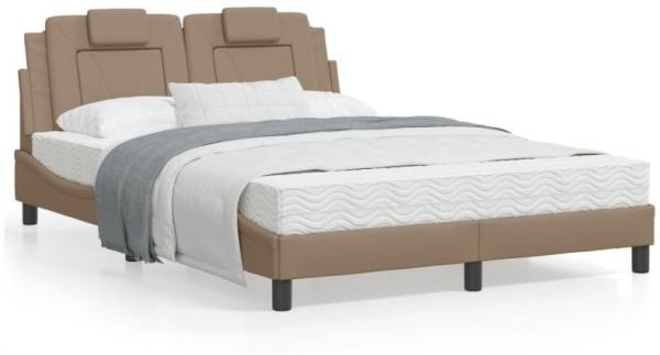 Bett mit Matratze Cappuccino-Braun 120x200 cm Kunstleder (Farbe: Braun)