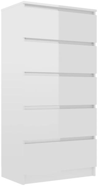 vidaXL Sideboard mit Schubladen Hochglanz-Weiß 60x35x121 cm Spanplatte