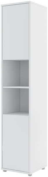 MEBLINI Schrank für Schrankbett Bed Concept - Hochschrank mit Ablagen und Fächern - Nachttisch - BC-08 - Weiß Matt