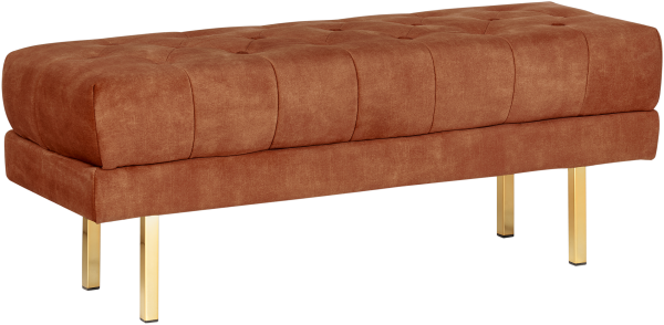 Bettbank Samtstoff dunkelrot gold 117 x 44 cm ROSEVILLE