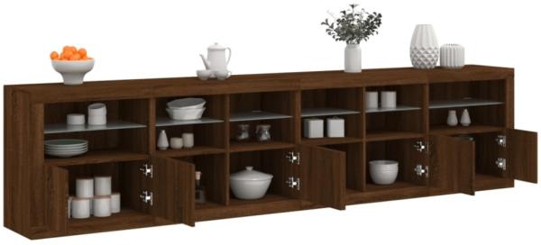 vidaXL Sideboard mit LED-Leuchten Braun Eichen-Optik 283x37x67 cm