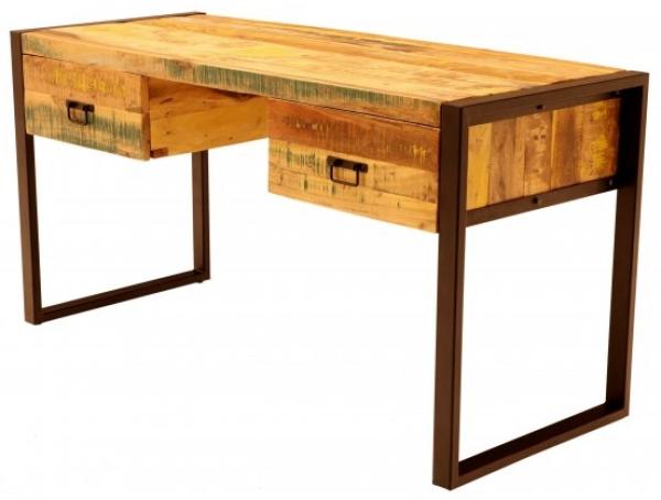 Schreibtisch Retro 160x76x70 aus recyceltem Mangoholz Bild 3