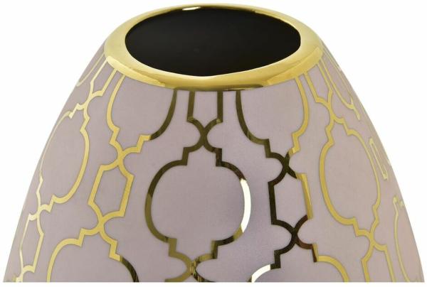 Vase DKD Home Decor Porzellan Rosa Gold Orientalisch Verchromt 16 x 16 x 18 cm