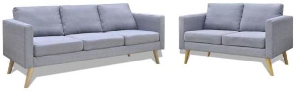 vidaXL Sofa Set 2-Sitzer und 3-Sitzer Stoff Hellgrau
