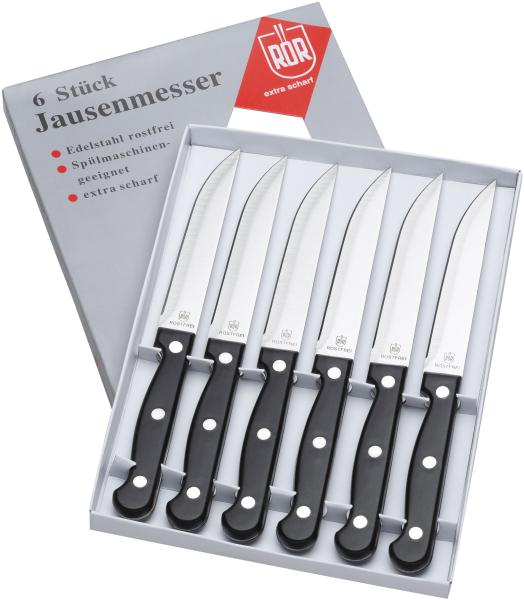 RÖR | Jausenmesser Set | 6er Pack | ideal für Brotzeit & Jause | scharfe Klinge | ergonomischer Griff | robust & langlebig