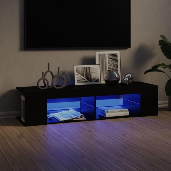 TV-Schrank mit LED-Leuchten Schwarz 135x39x30 cm