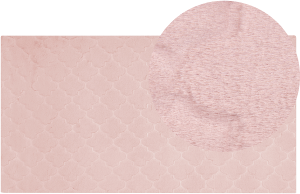 Kunstfellteppich Kaninchen rosa 80 x 150 cm Shaggy GHARO