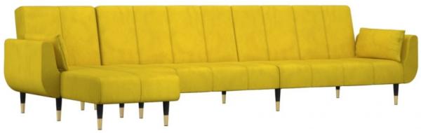 Schlafsofa in L-Form Gelb 275x140x70 cm Samt