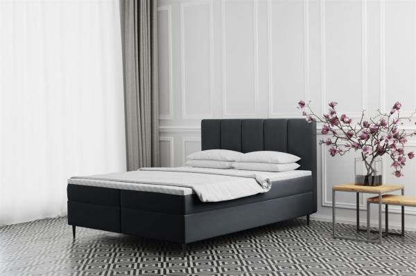 Boxspringbett Schlafzimmerbett MARAL 140x200cm in Stoff Monolith Graphit