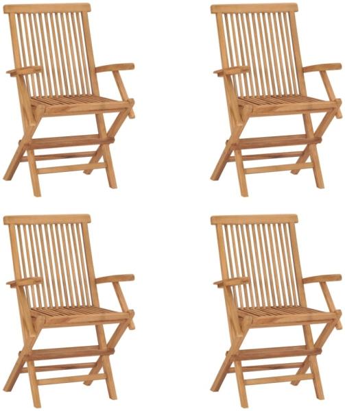 vidaXL Klappbare Gartenstühle 4 Stk. Massivholz Teak