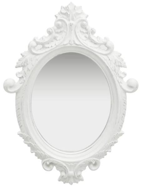 vidaXL Wandspiegel im Rokoko-Stil 56×76 cm Weiß