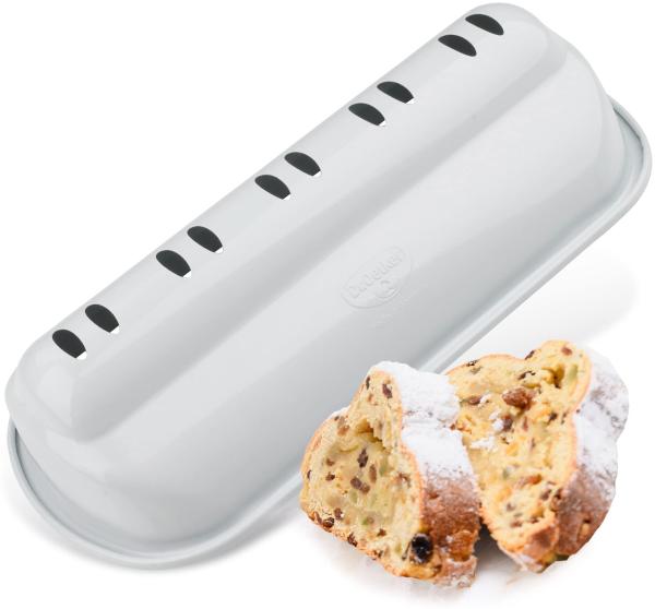 Dr. Oetker 1398 Stollenbackform White Christmas Baking, hochwertige Christstollenform, Backform für große Stollen, Stollenform sehr gute Antihaftbeschichtung, erstklassige Stollenhaube (Farbe: Weiß)