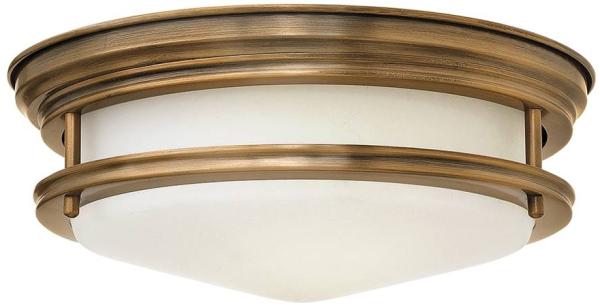 Elstead Hadrian 2 Light Deckenleuchte Glas opal Bronze gebürstet