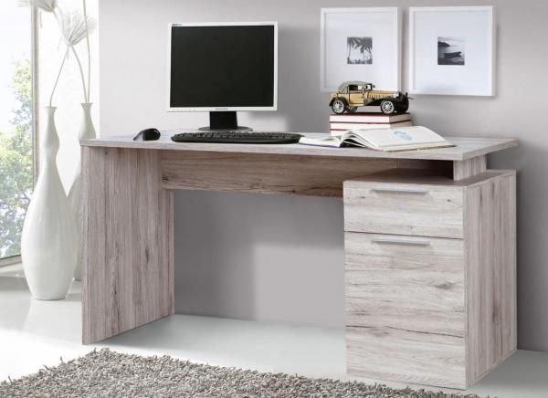 Schreibtisch PC-Tisch Computertisch Bürotisch 140x60cm Sandeiche